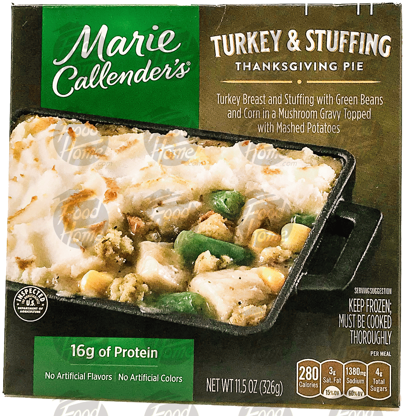 Marie Callender's  turkey & stuffing thanksgiving pie, frozen box Full-Size Picture